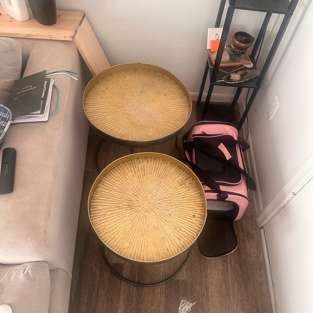Elegant Gold Accent nesting Tables